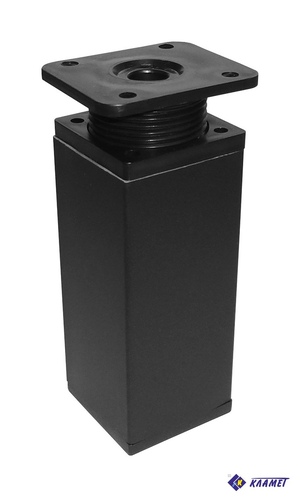 Опора мебельная регулируемая квадратная ОРК 100-ЧМ, цвет черный матовый