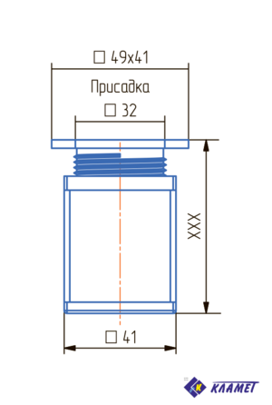 Опора мебельная регулируемая квадратная ОРК 75-К, цвет хром матовый